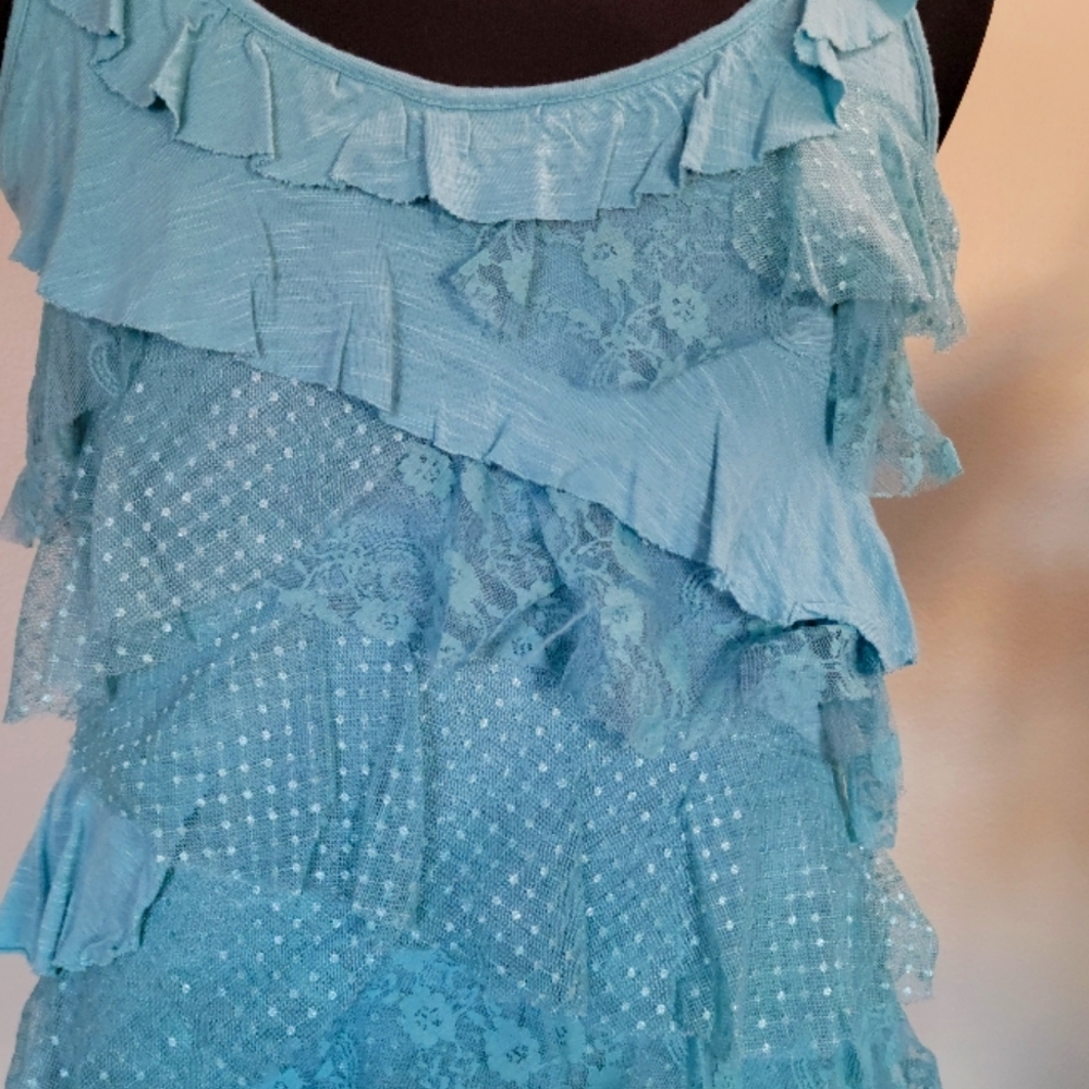 Blue lacy top